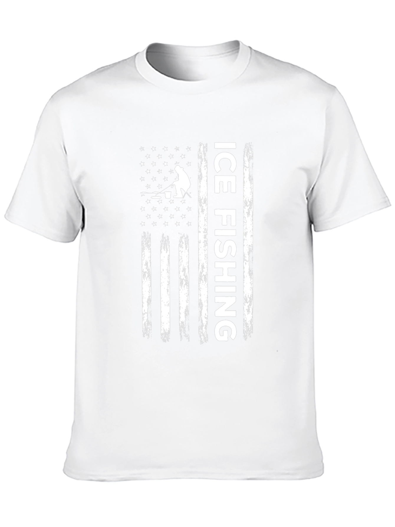 Ice Fishing American Flag T-Shirt
