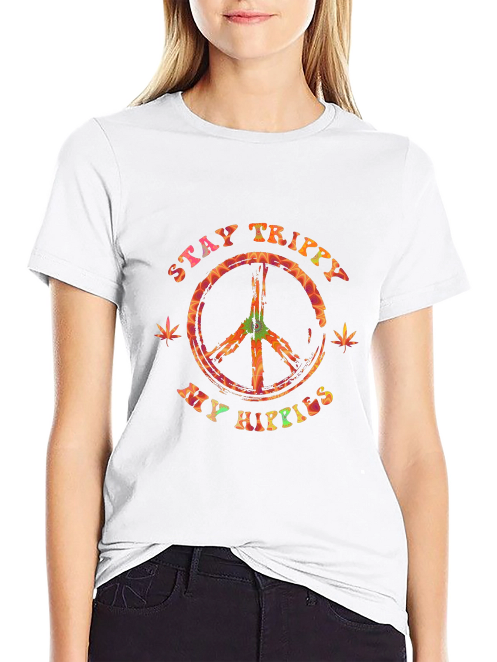 Stay Trippy My Hippies Graphic Tee - Black