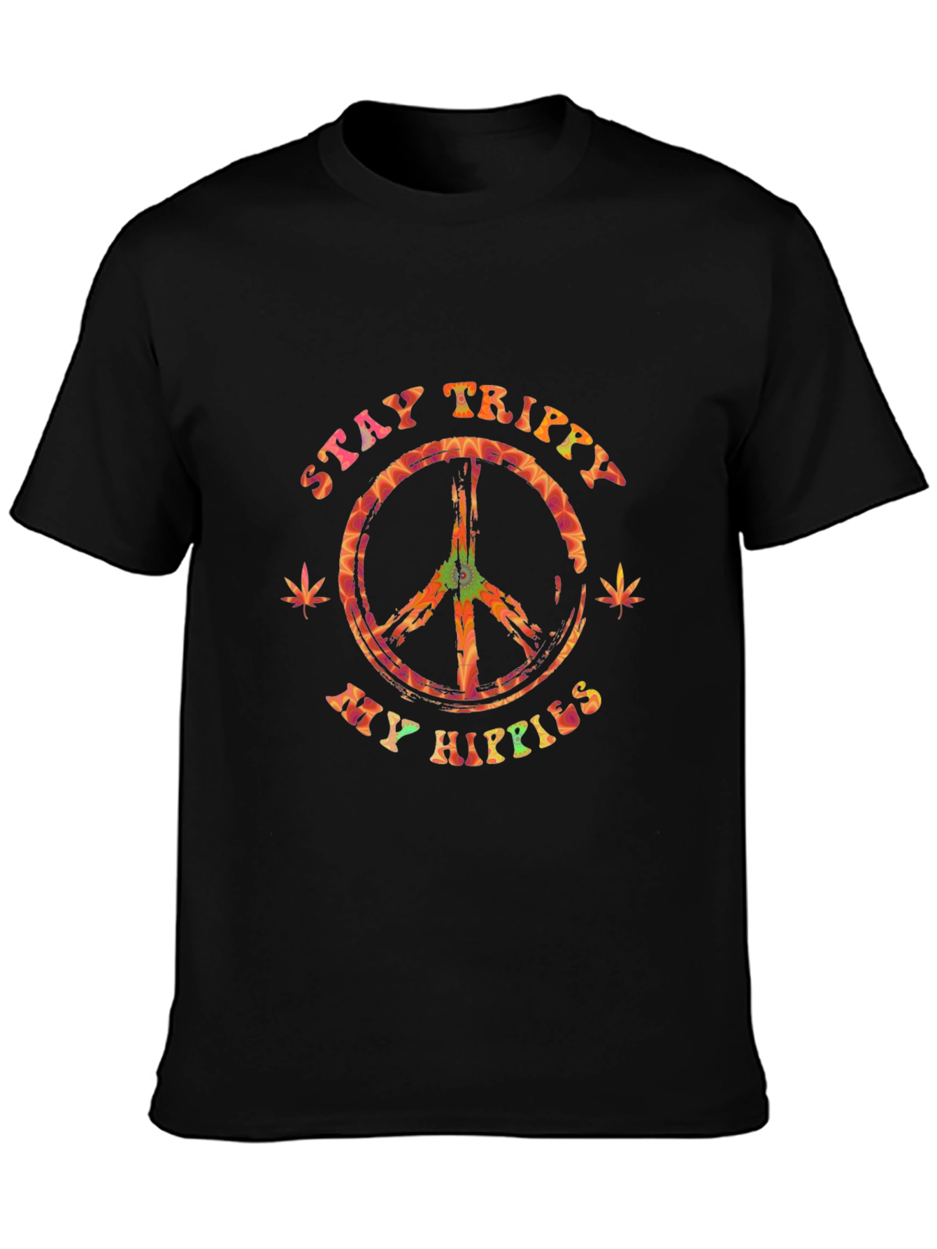 Stay Trippy My Hippies Graphic Tee - Black