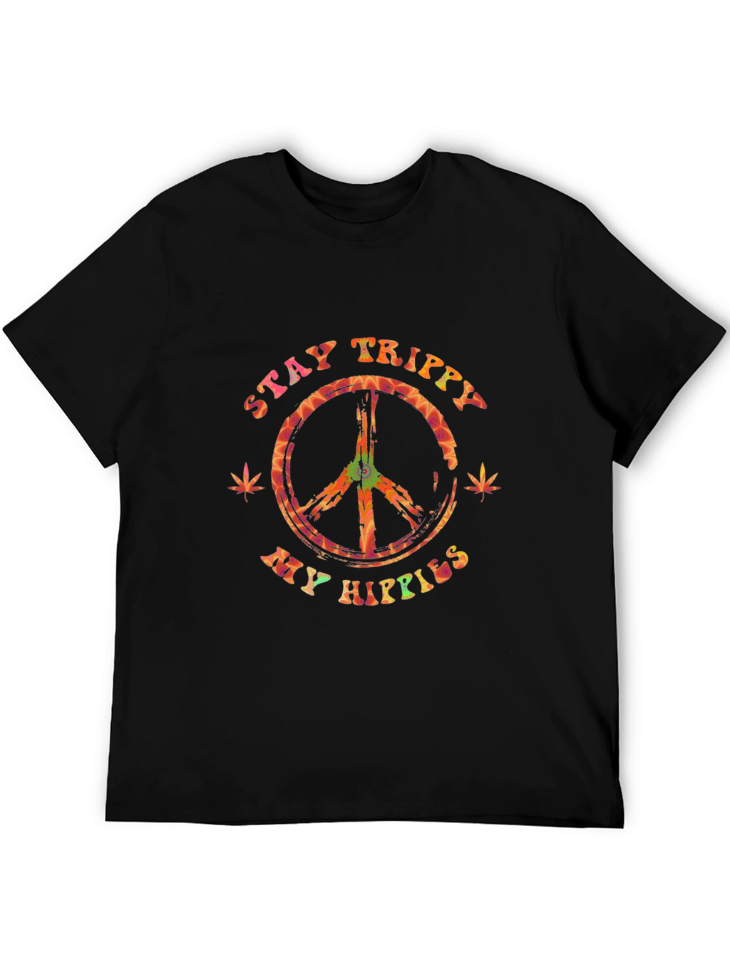 Stay Trippy My Hippies Graphic Tee - Black