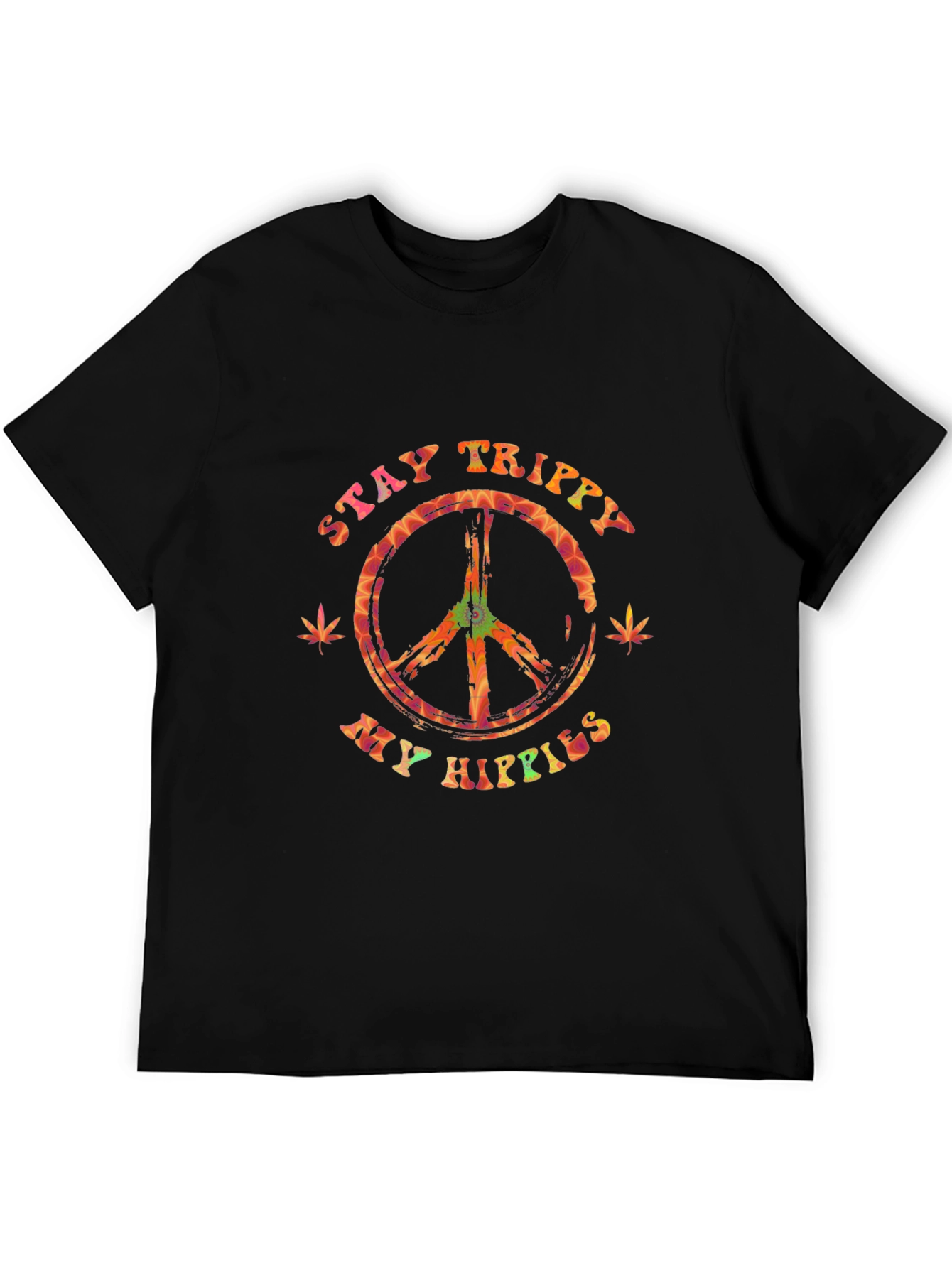Stay Trippy My Hippies Graphic Tee - Black