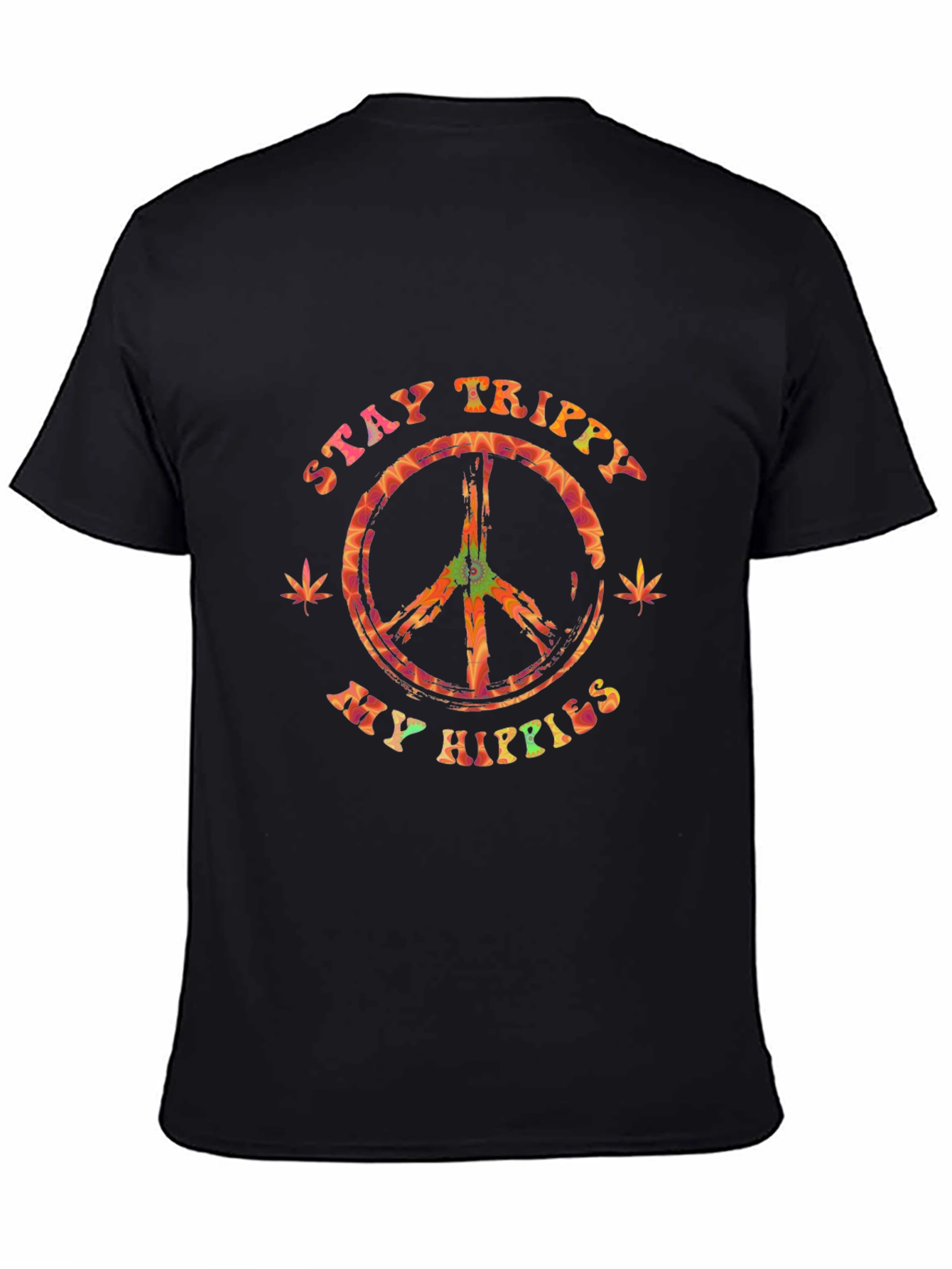 Stay Trippy My Hippies Graphic Tee - Black