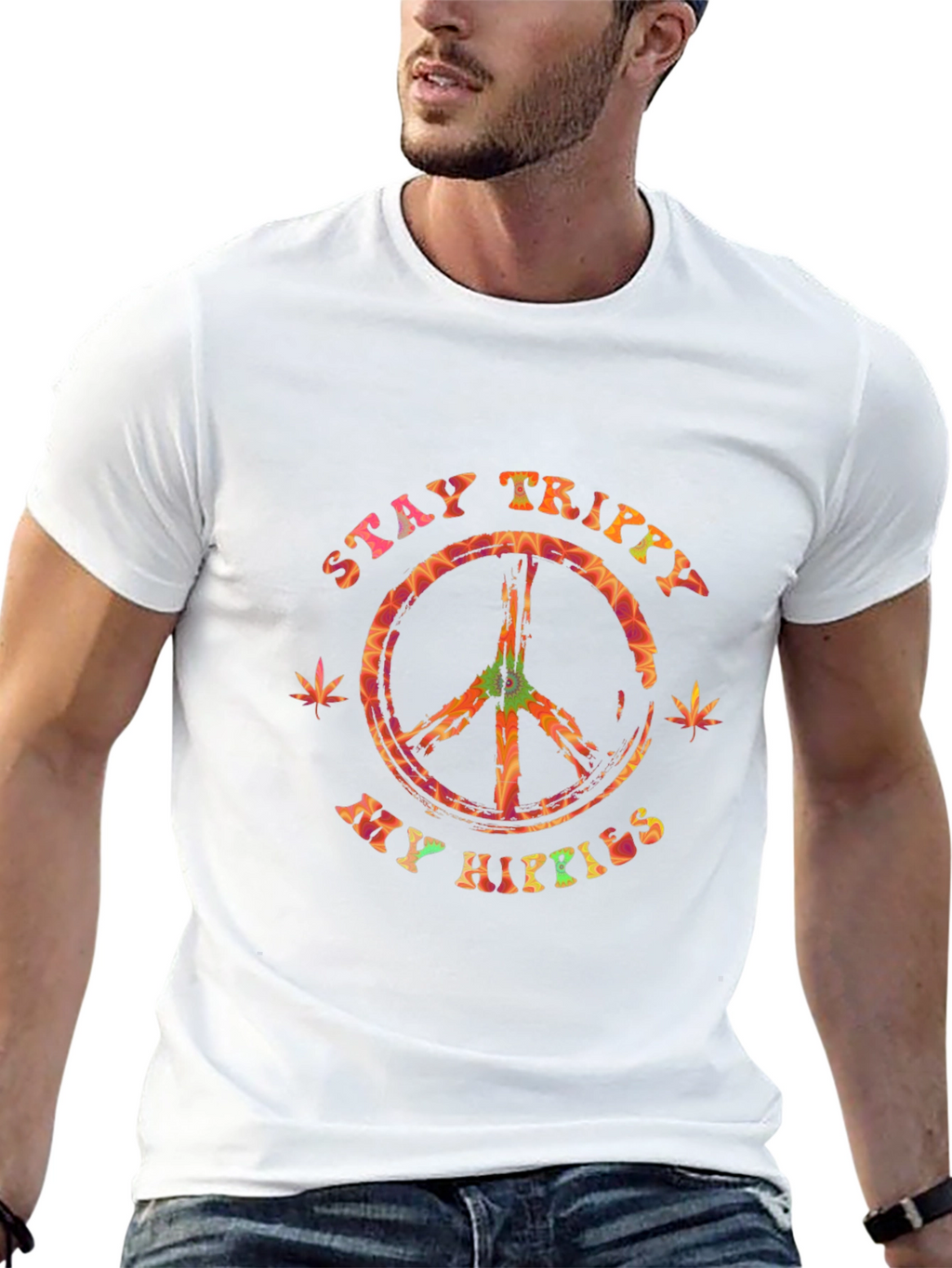 Stay Trippy My Hippies Graphic Tee - Black