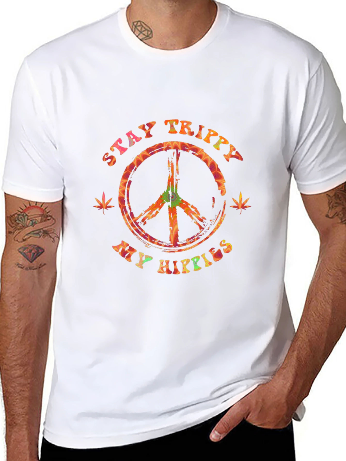 Stay Trippy My Hippies Graphic Tee - Black