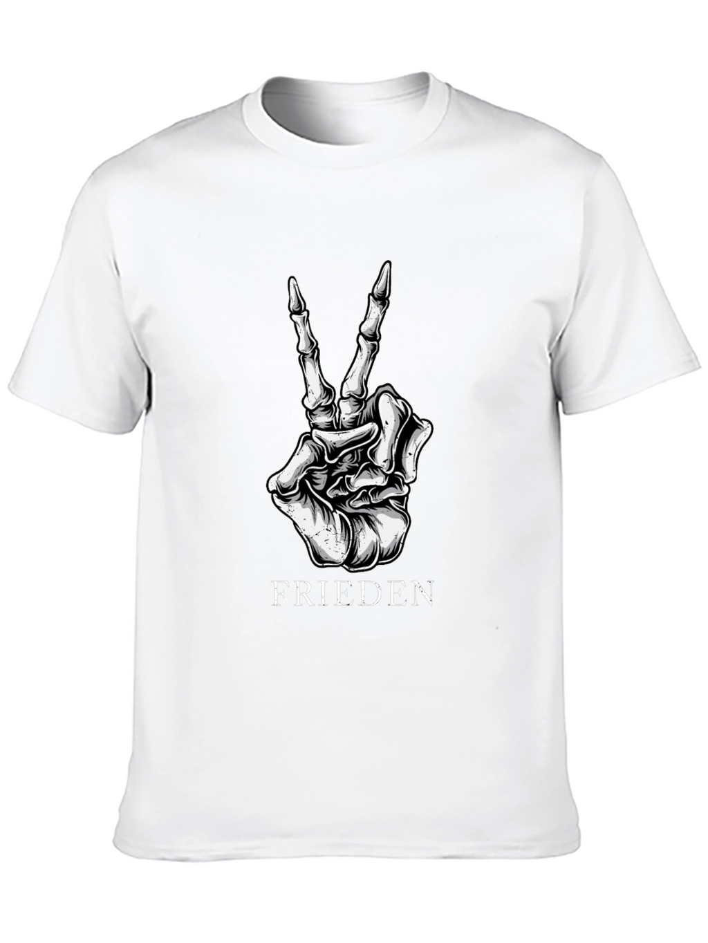 Frieden Peace Skeleton Hand Black Graphic T-Shirt