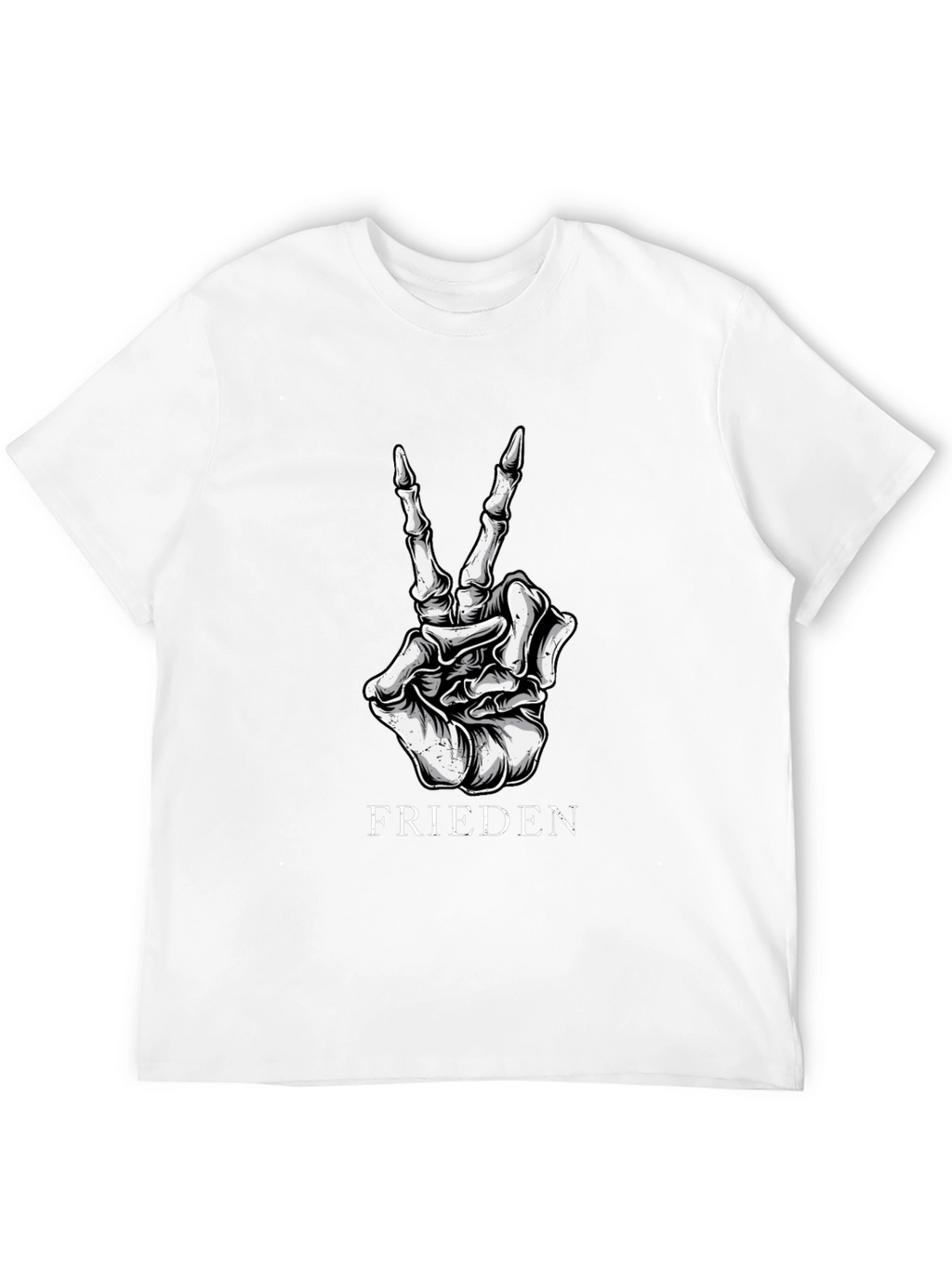 Frieden Peace Skeleton Hand Black Graphic T-Shirt