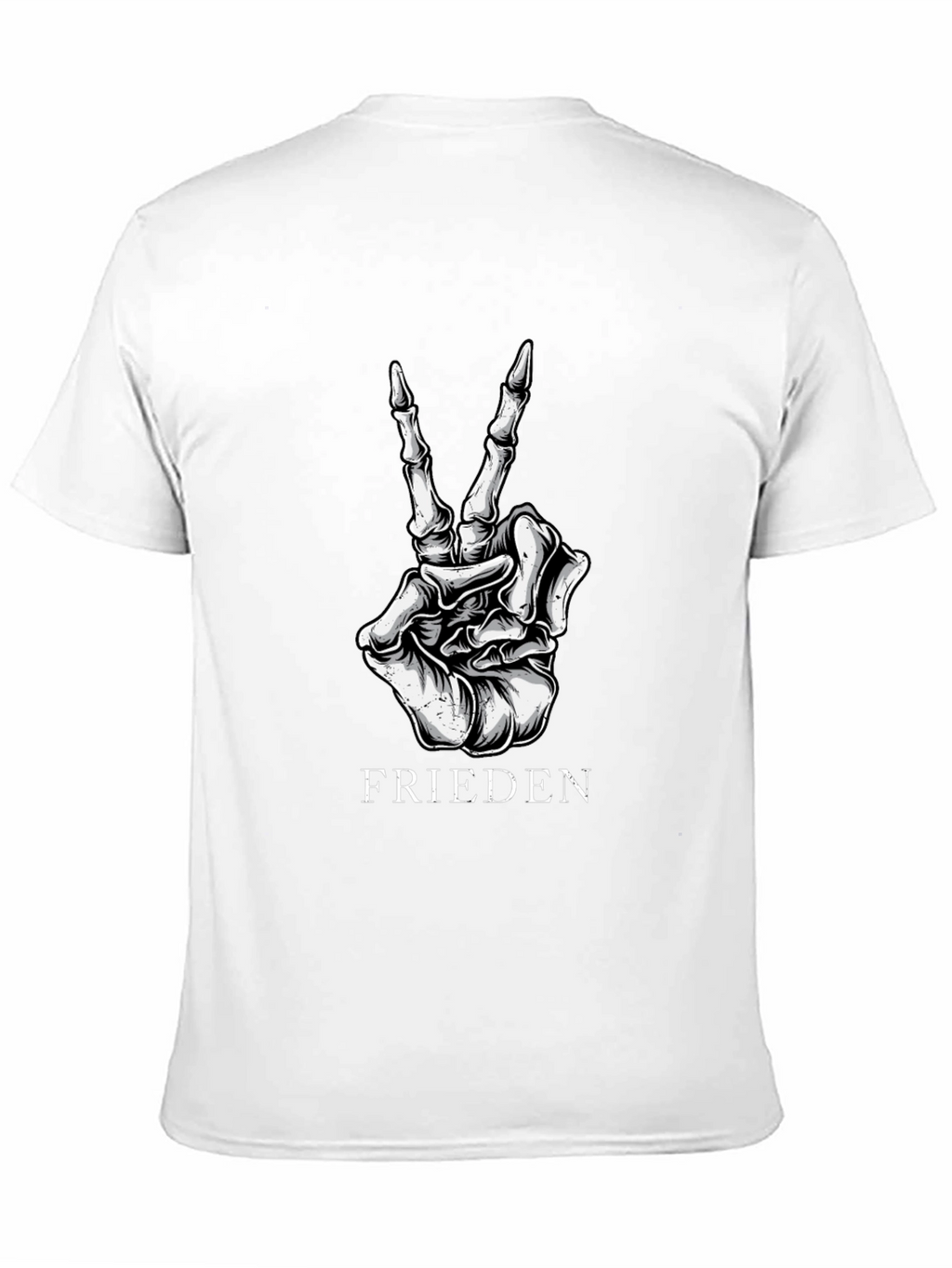 Frieden Peace Skeleton Hand Black Graphic T-Shirt