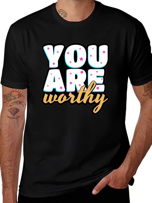 You Are Worthy Black Graphic Tee