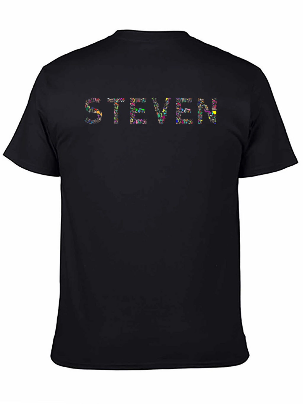 Steven Floral Print Black T-Shirt