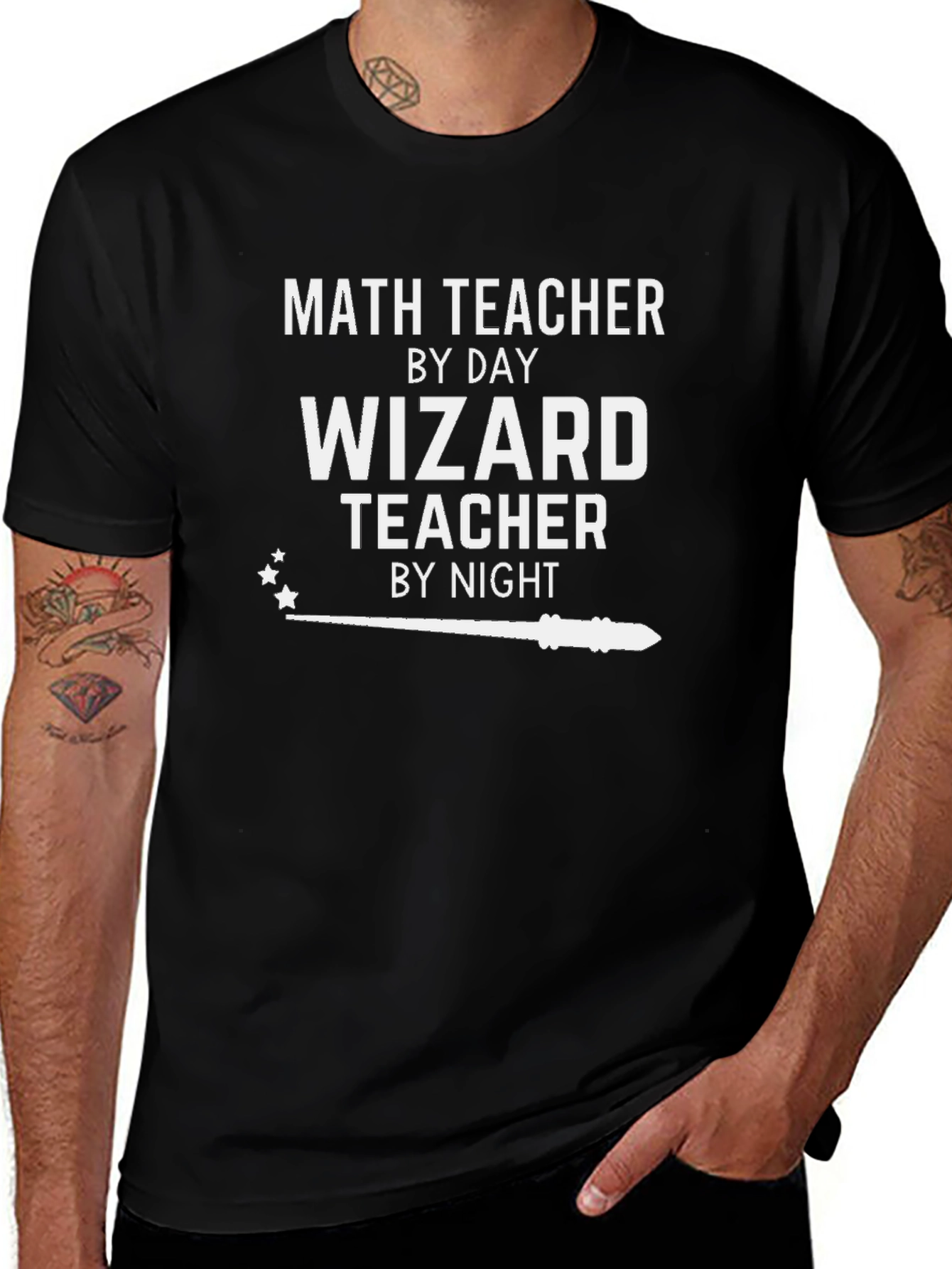 Math Teacher by Day Wizard Teacher by Night T-Shirt
