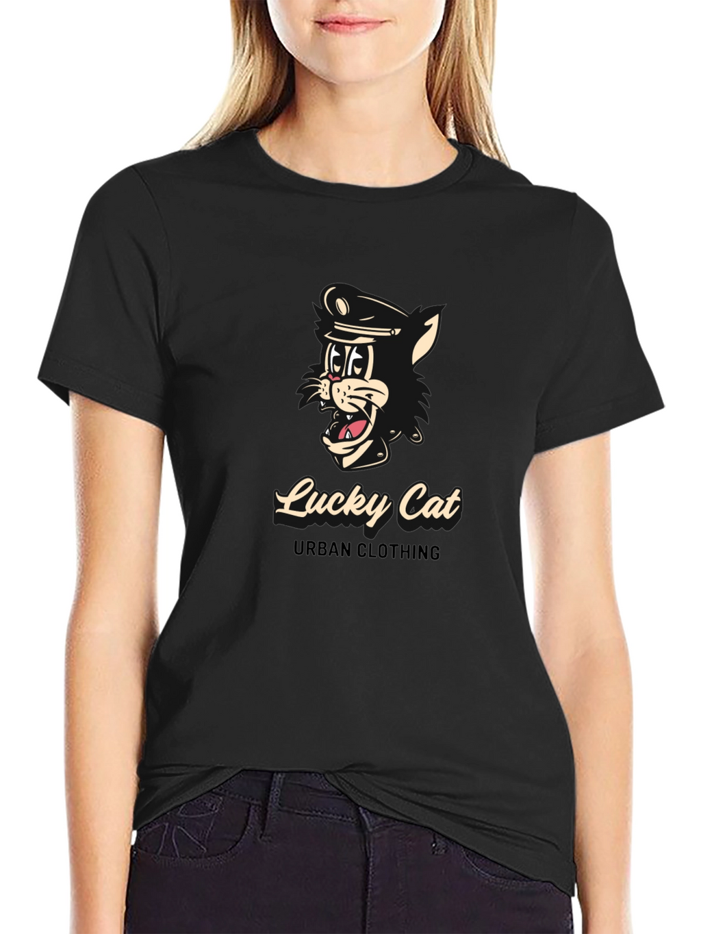 Lucky Cat Black T-Shirt