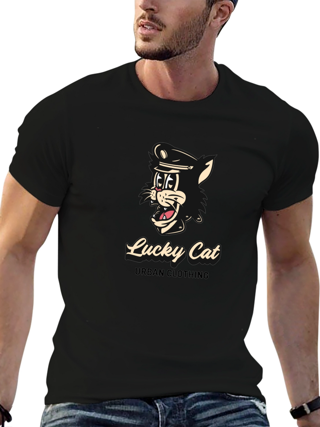 Lucky Cat Black T-Shirt