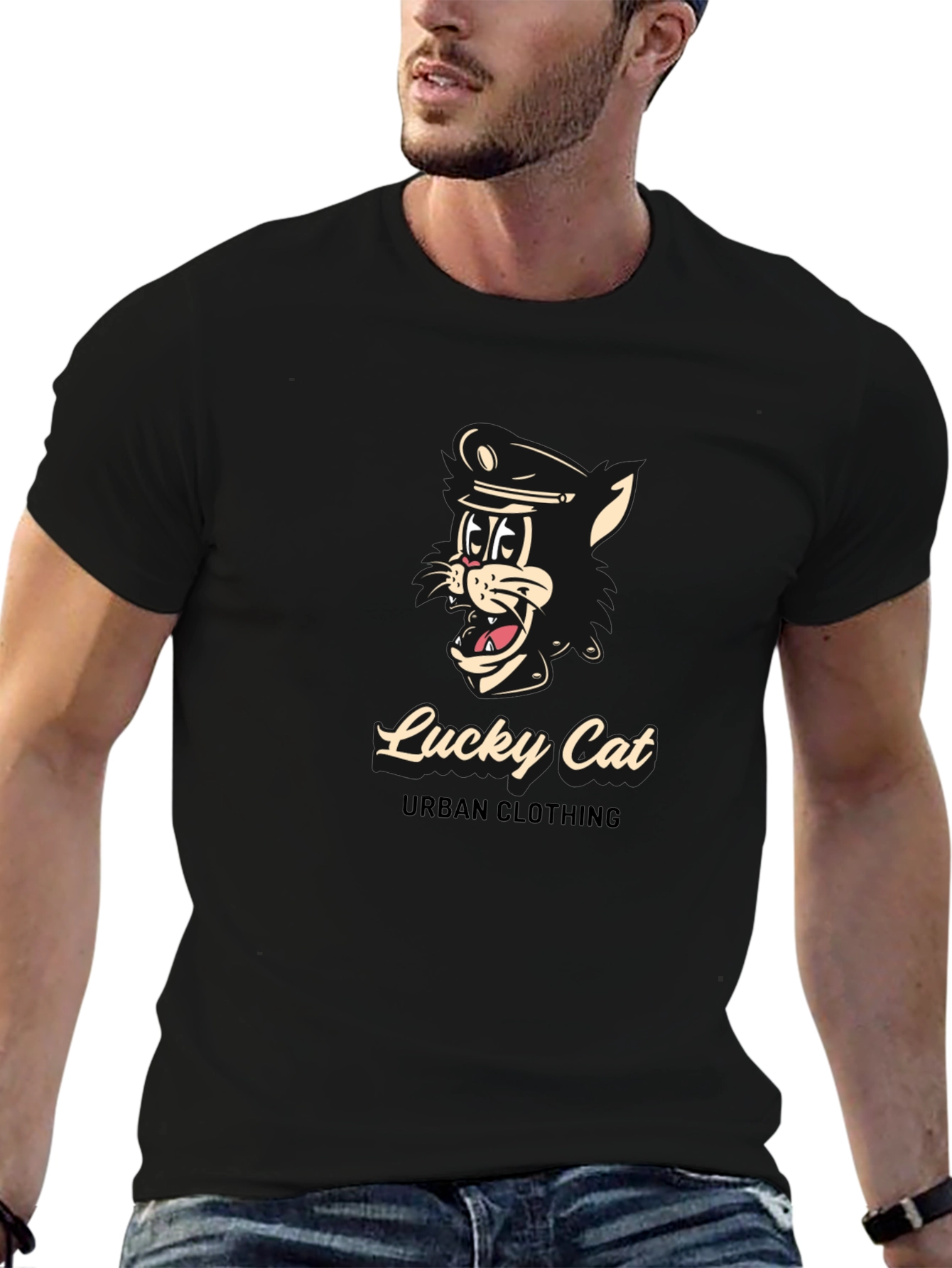 Lucky Cat Black T-Shirt