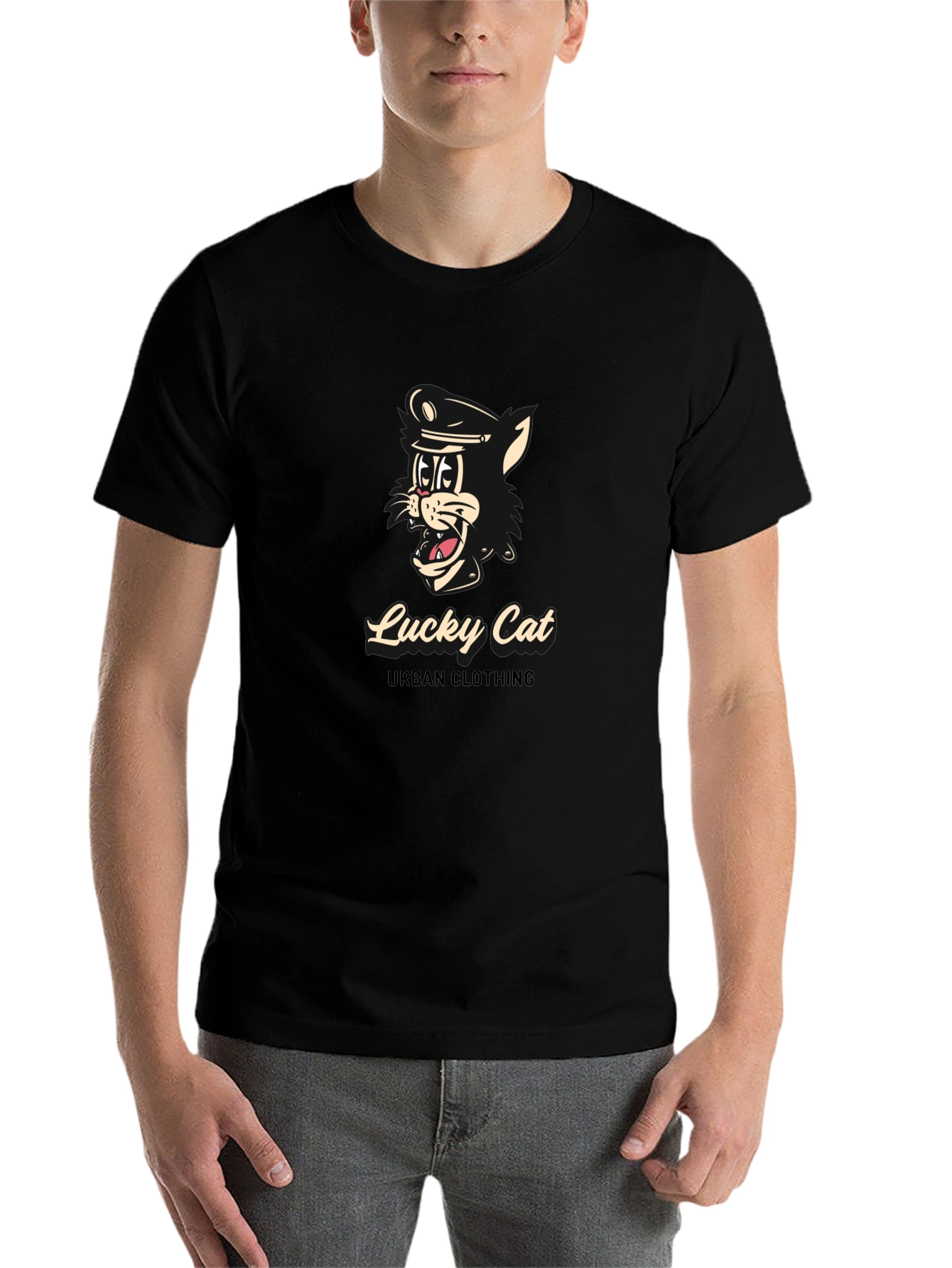 Lucky Cat Black T-Shirt
