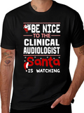 Clinical Audiologist Santa Watching T-Shirt
