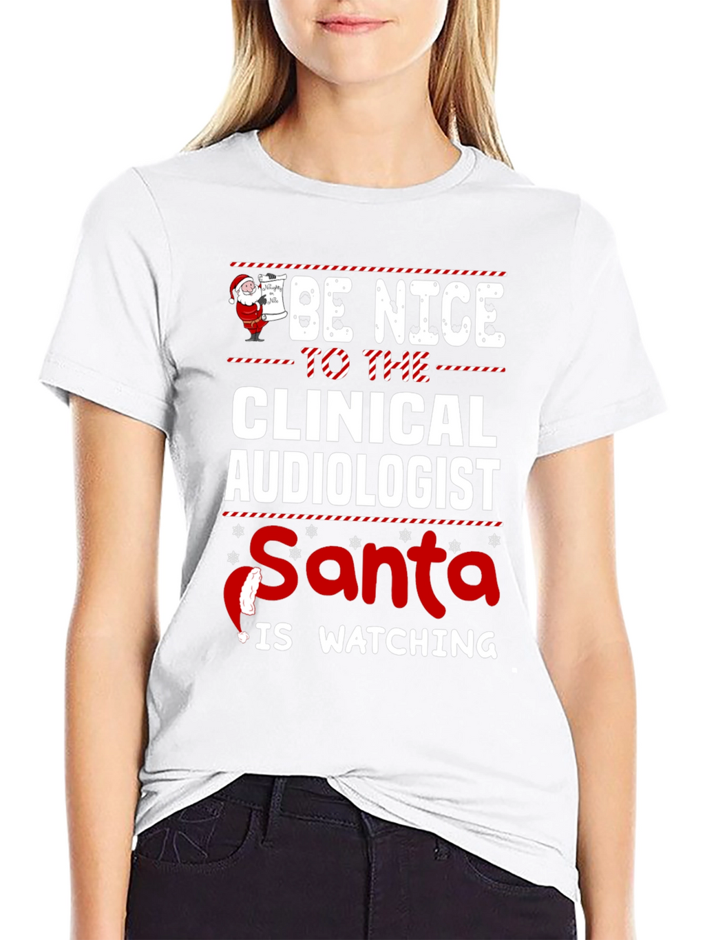 Clinical Audiologist Santa Watching T-Shirt