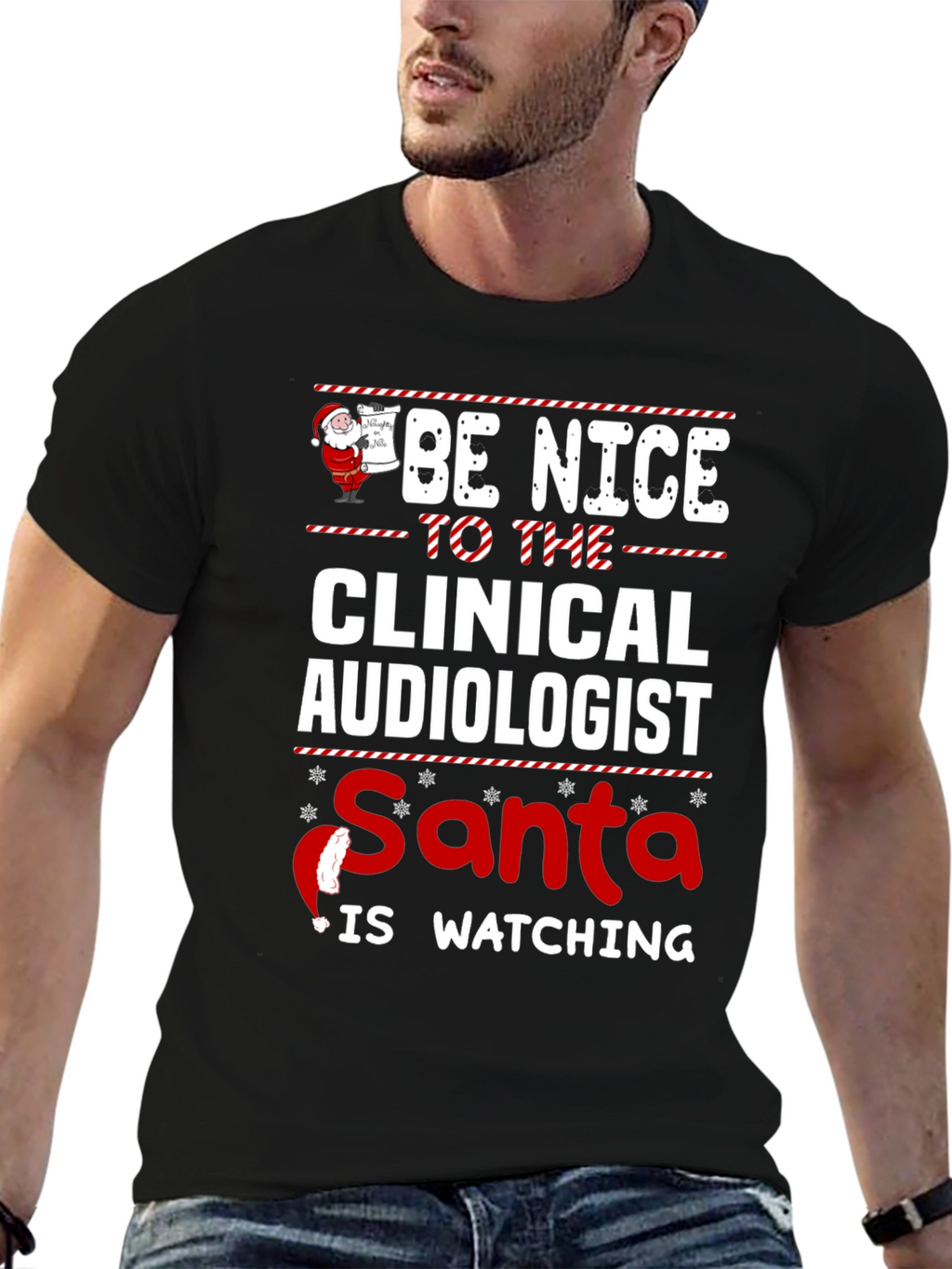 Clinical Audiologist Santa Watching T-Shirt