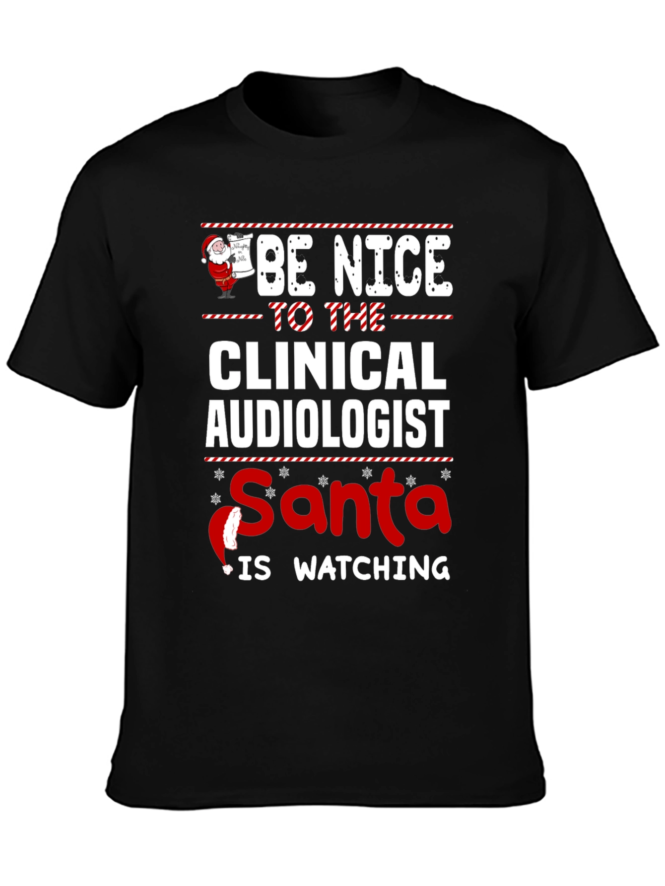 Clinical Audiologist Santa Watching T-Shirt