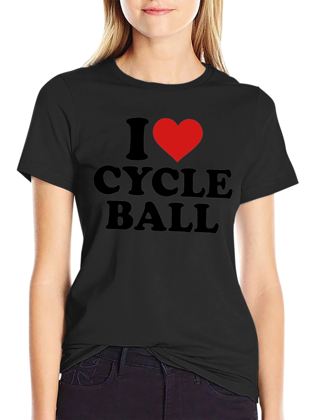 I Love Cycle Ball T-Shirt - Black Cotton Tee