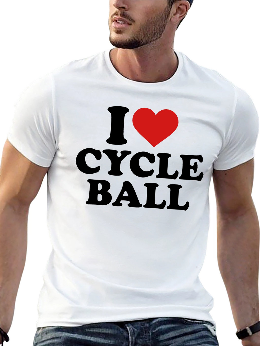I Love Cycle Ball T-Shirt - Black Cotton Tee