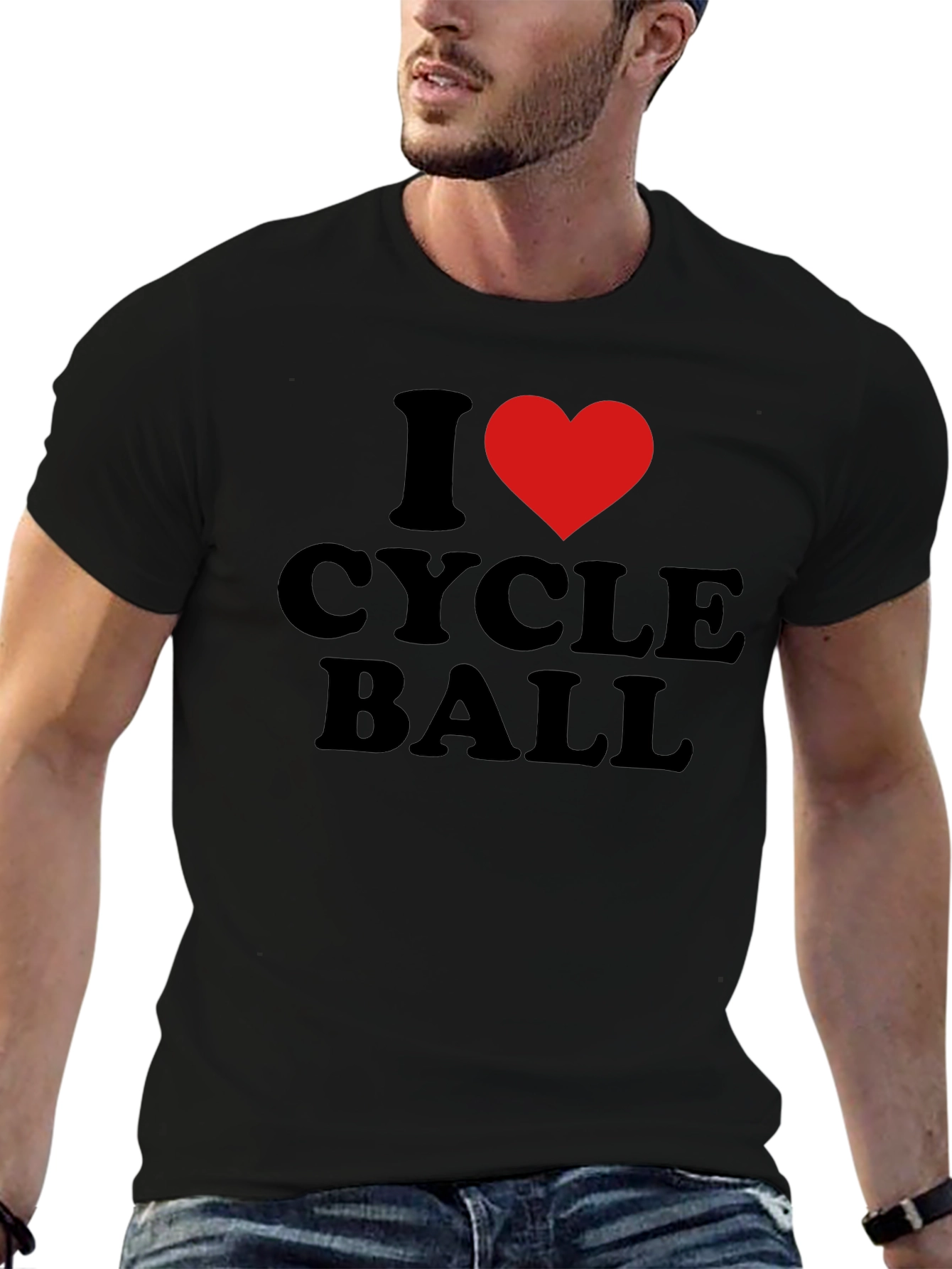 I Love Cycle Ball T-Shirt - Black Cotton Tee