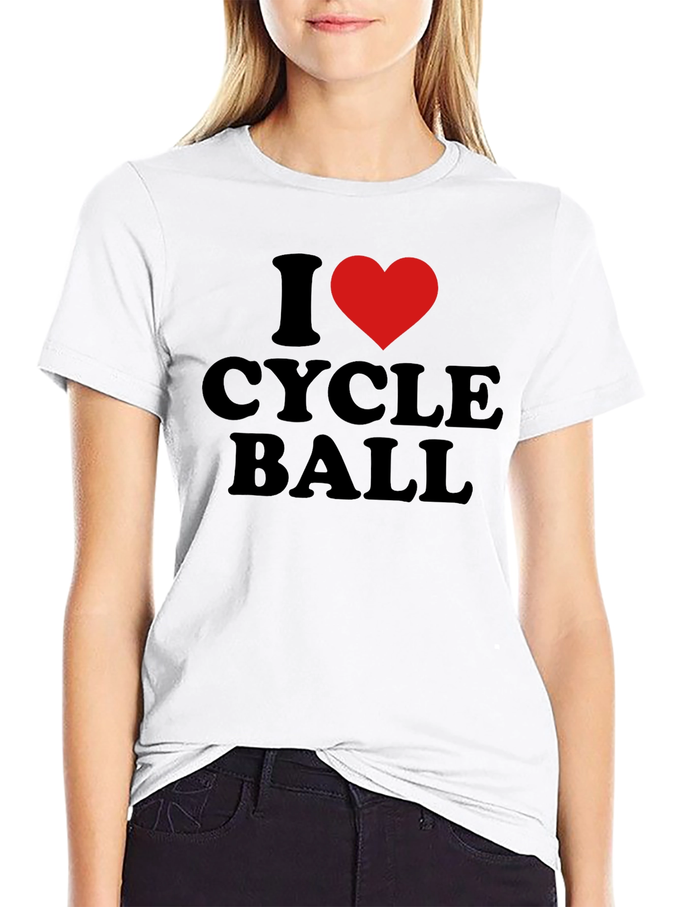I Love Cycle Ball T-Shirt - Black Cotton Tee