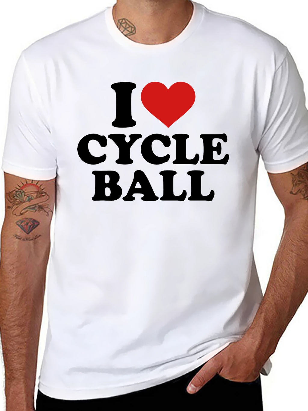 I Love Cycle Ball T-Shirt - Black Cotton Tee