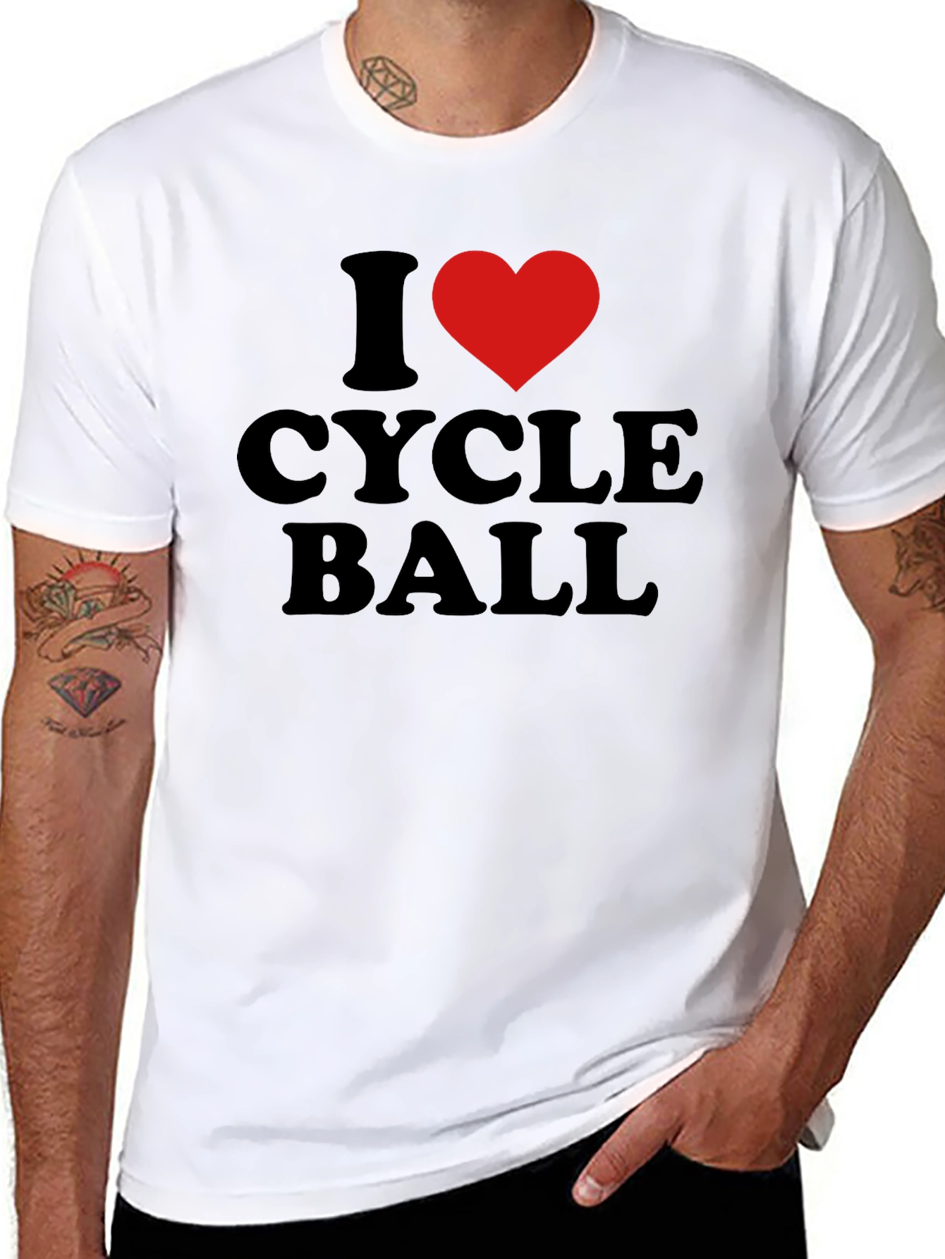 I Love Cycle Ball T-Shirt - Black Cotton Tee