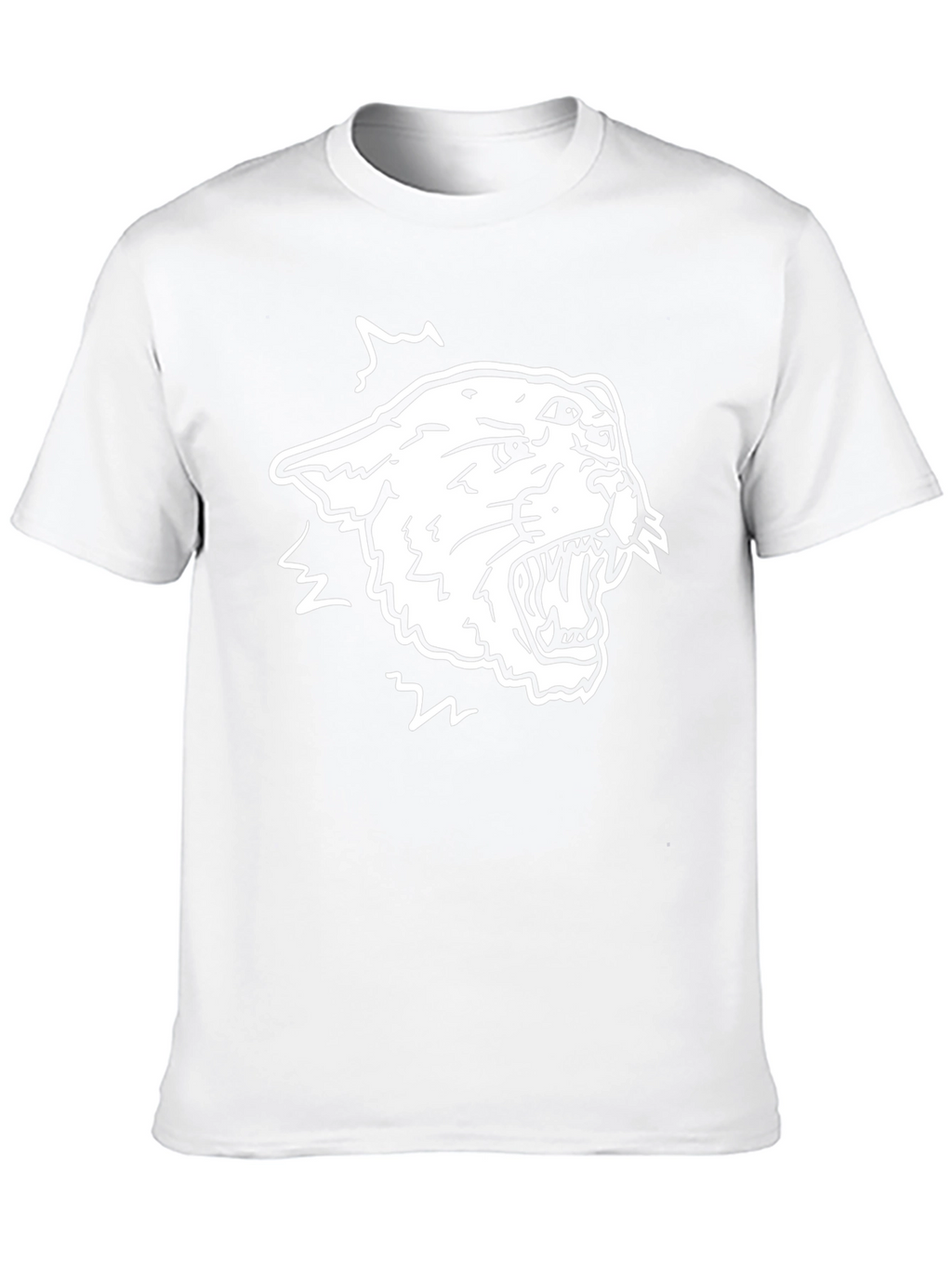 Cool Black Tee with Aggressive White Tiger Design