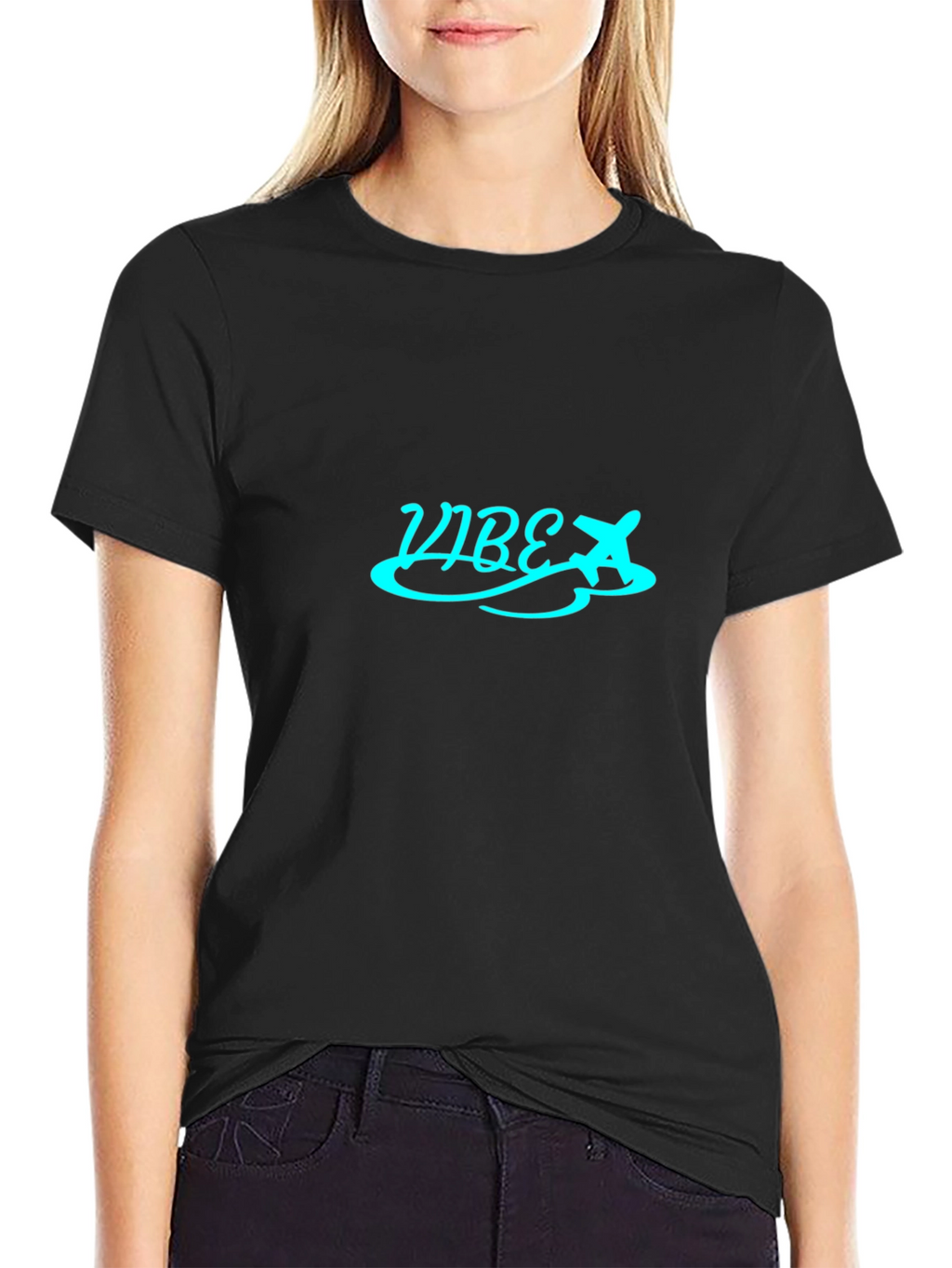 Black Vibe Airplane Graphic Tee