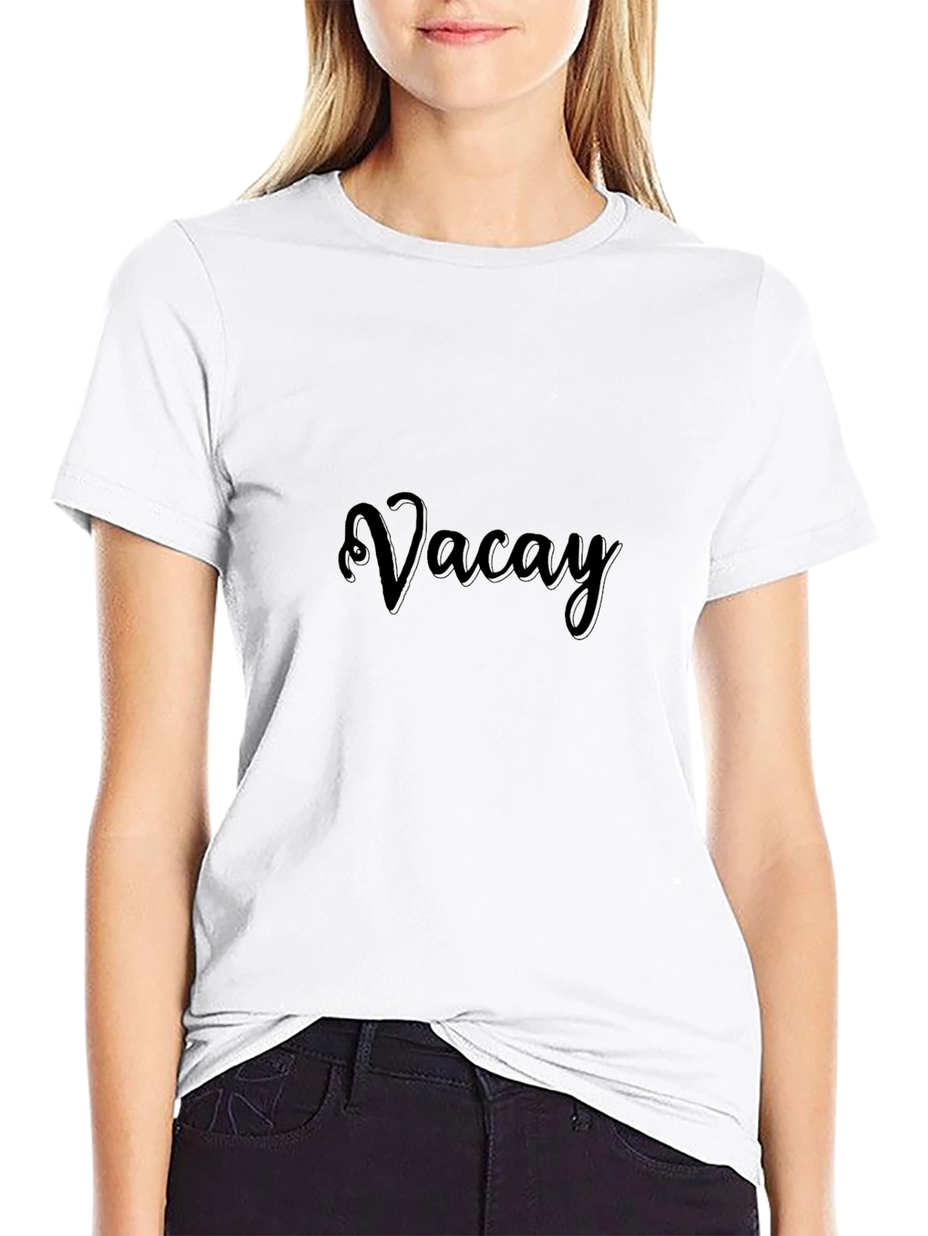 Vacay Black Graphic Tee - Relaxed Style