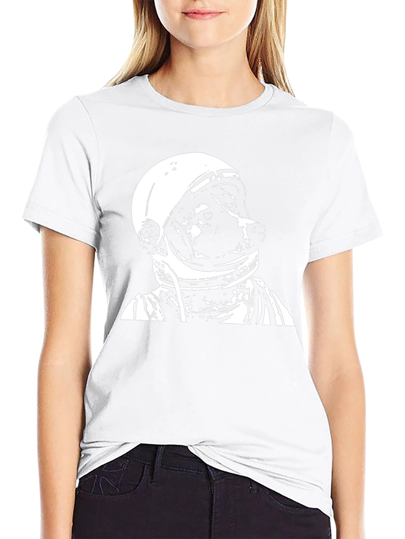 Dog Astronaut Graphic Black T-Shirt