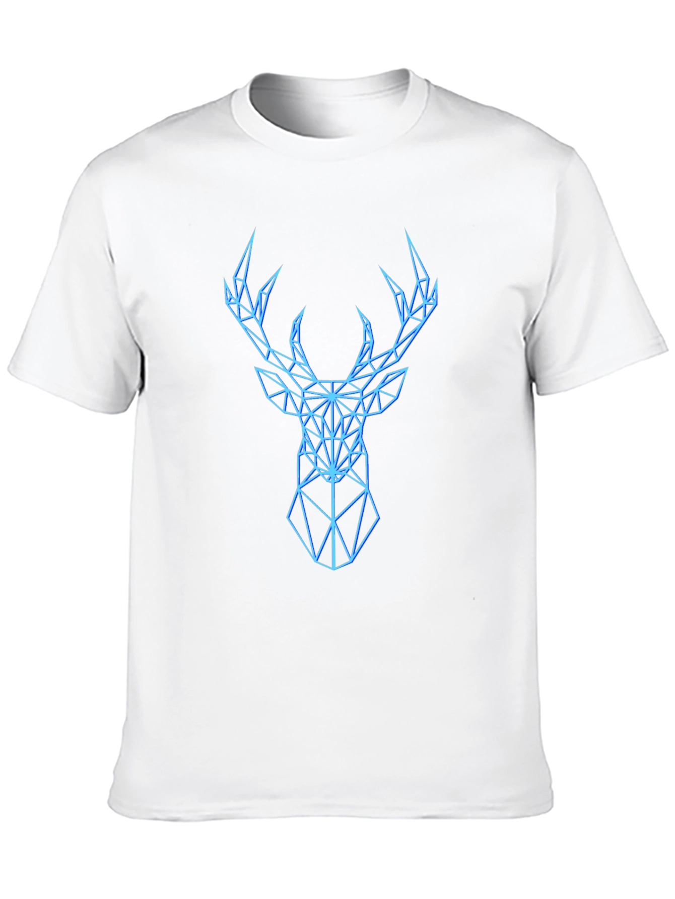 Geometric Deer Graphic Black T-Shirt