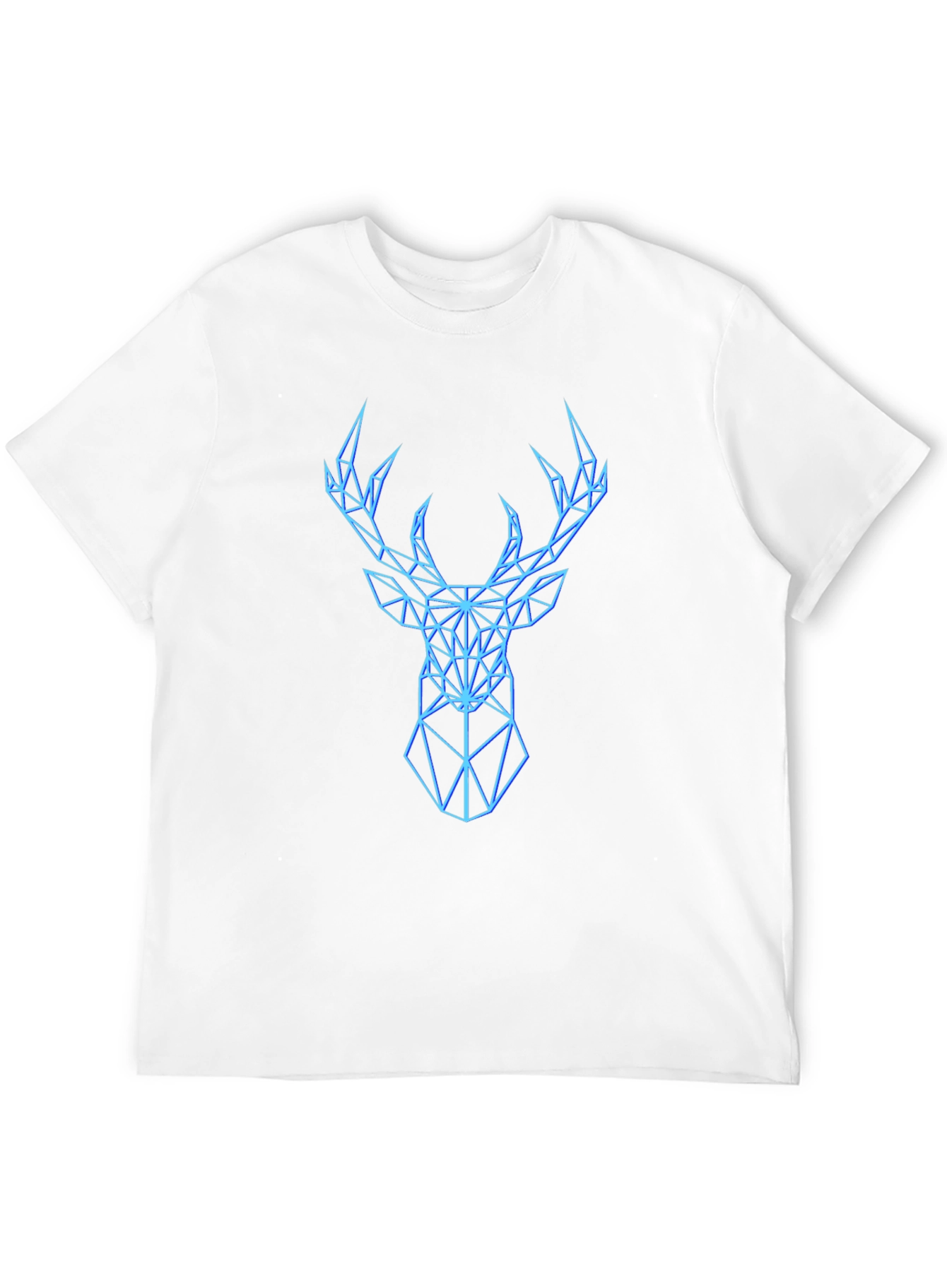 Geometric Deer Graphic Black T-Shirt