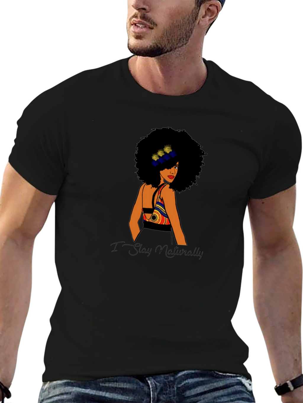 I Stay Naturally Black Queen Tee