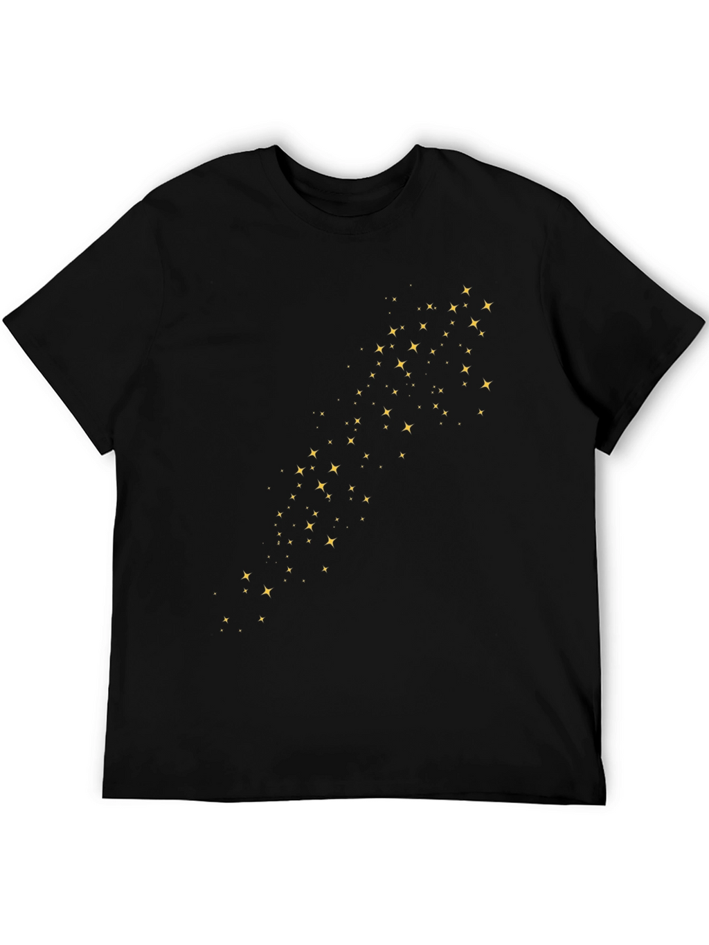 Stylish Black Tee with Golden Star Graphic