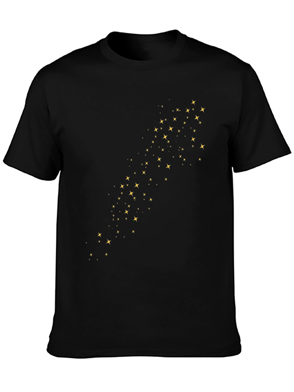 Stylish Black Tee with Golden Star Graphic