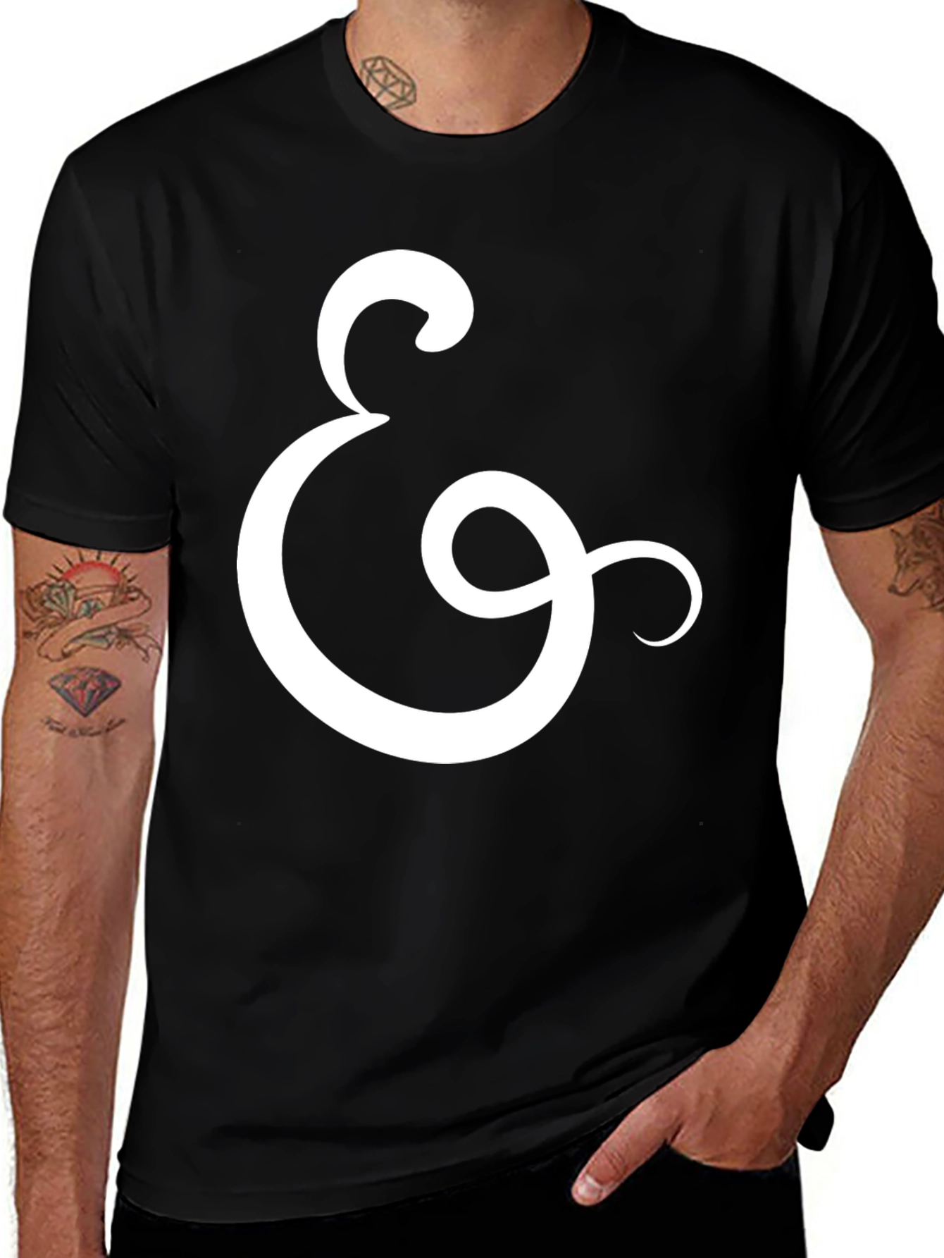Ampersand Graphic Tee - Stylish Black Cotton T-Shirt