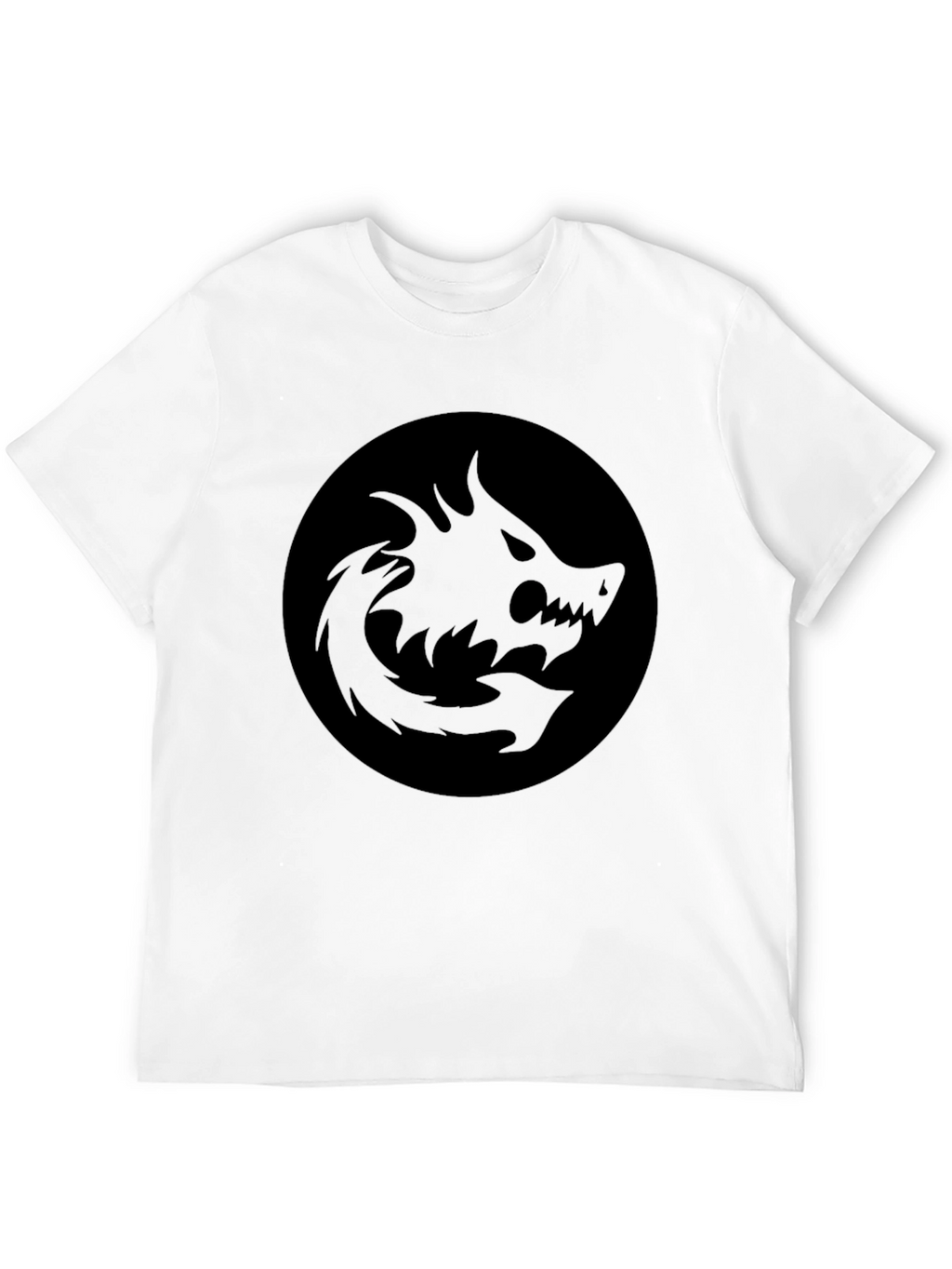 Mens Black Graphic Tee - Dragon Circle Design