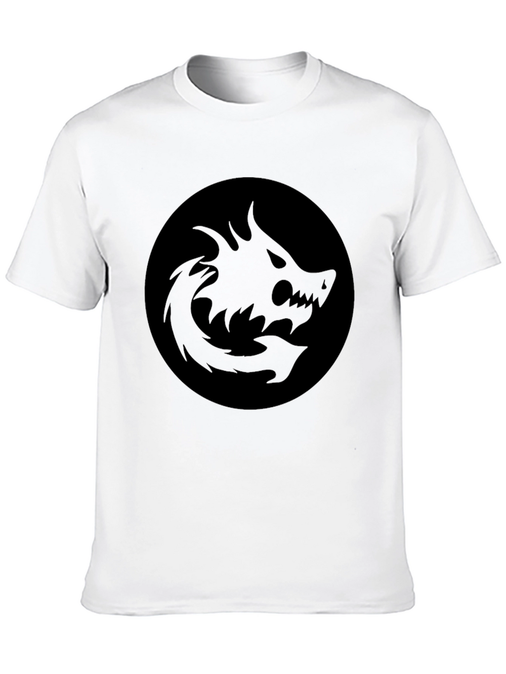 Mens Black Graphic Tee - Dragon Circle Design