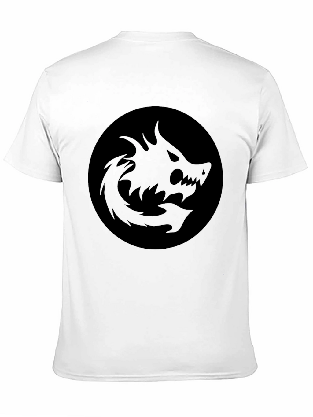 Mens Black Graphic Tee - Dragon Circle Design
