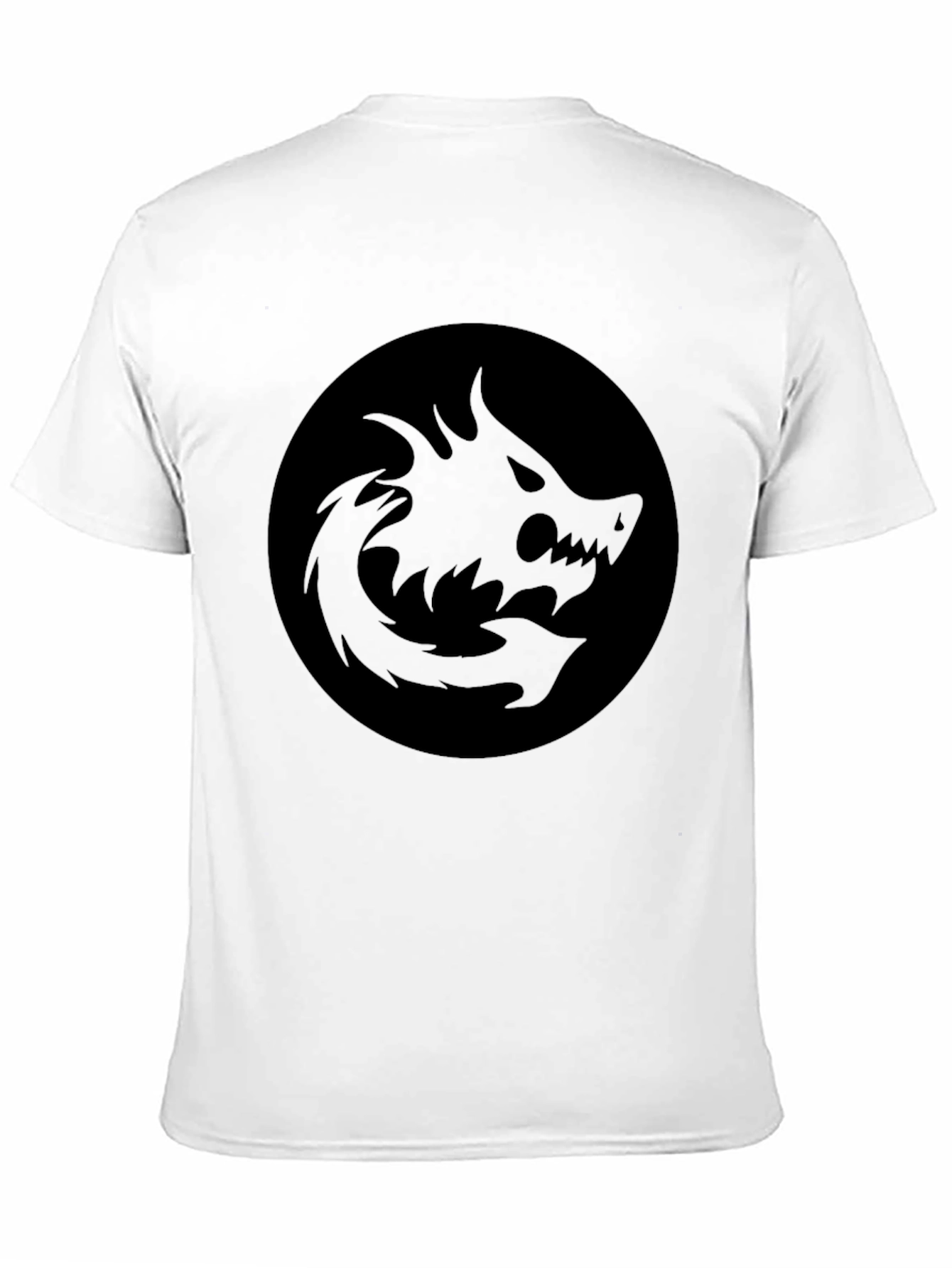 Mens Black Graphic Tee - Dragon Circle Design
