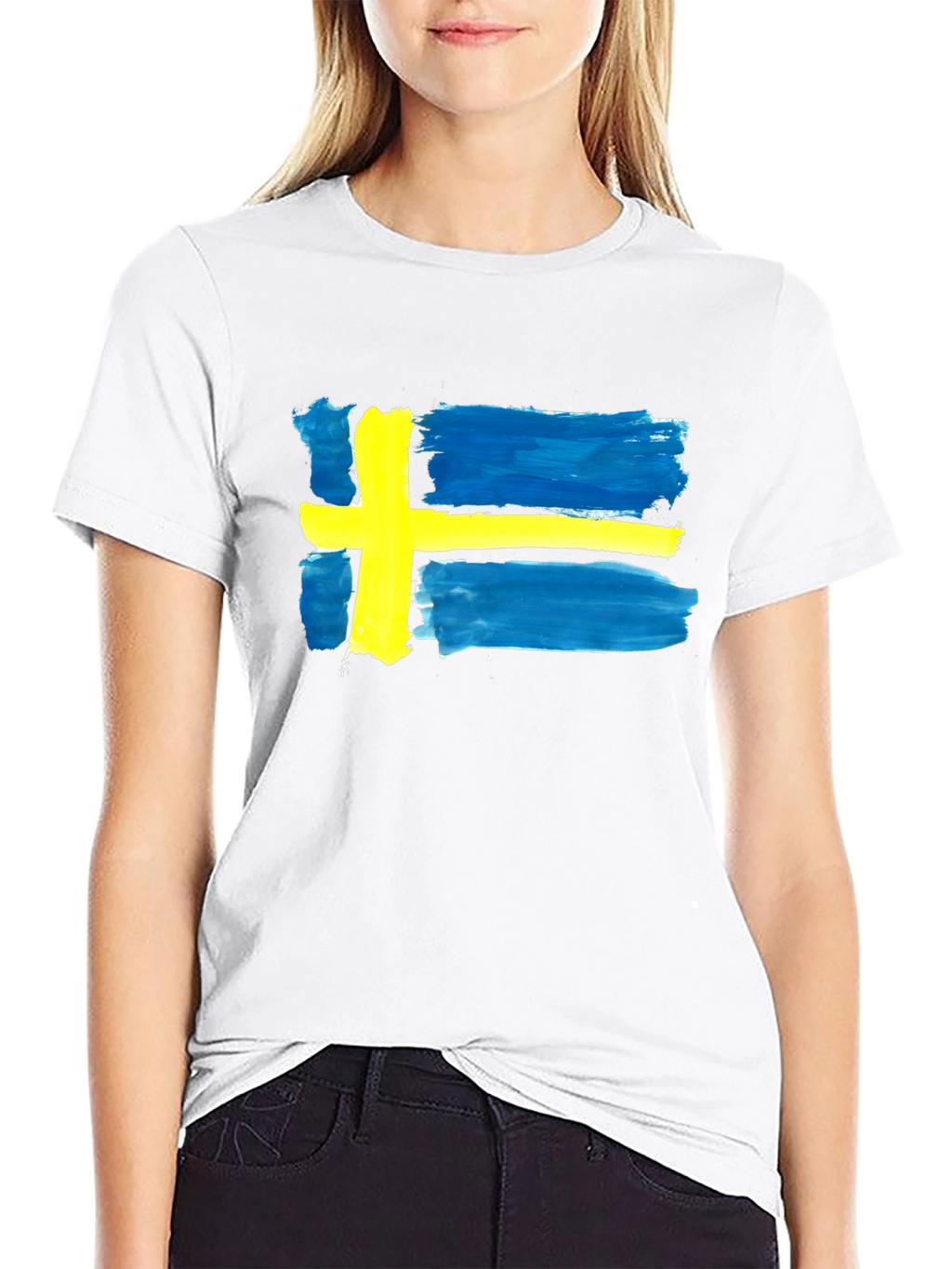 Sweden Flag T-Shirt - Graphic Tee - Black