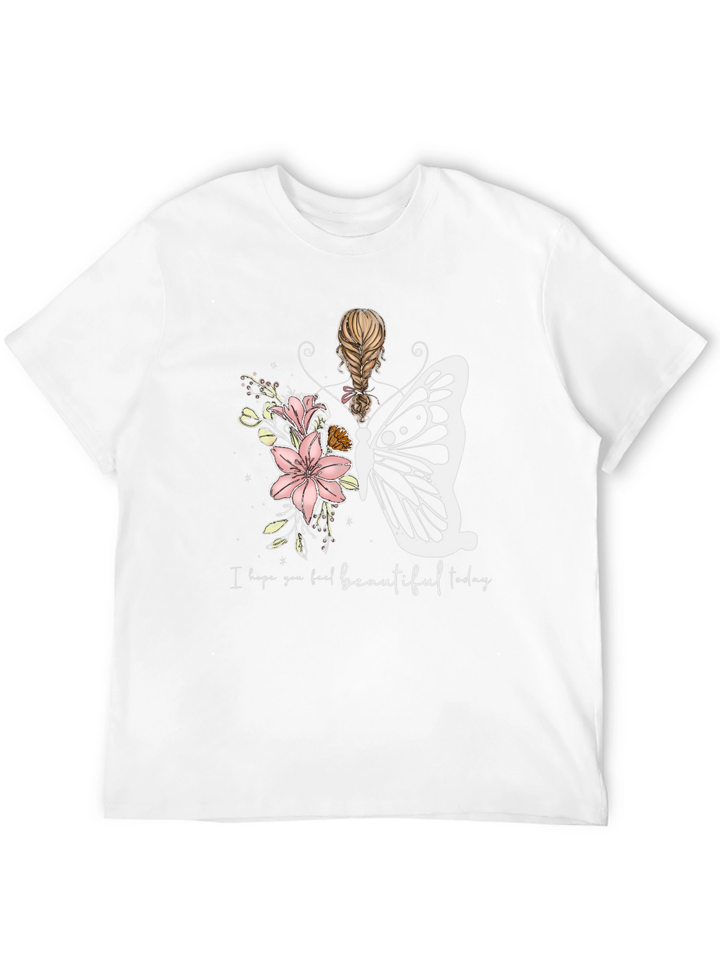 Floral Butterfly Graphic T-Shirt - Feel Beautiful