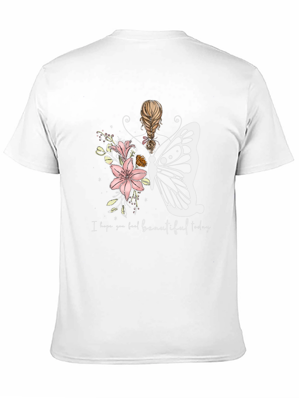 Floral Butterfly Graphic T-Shirt - Feel Beautiful