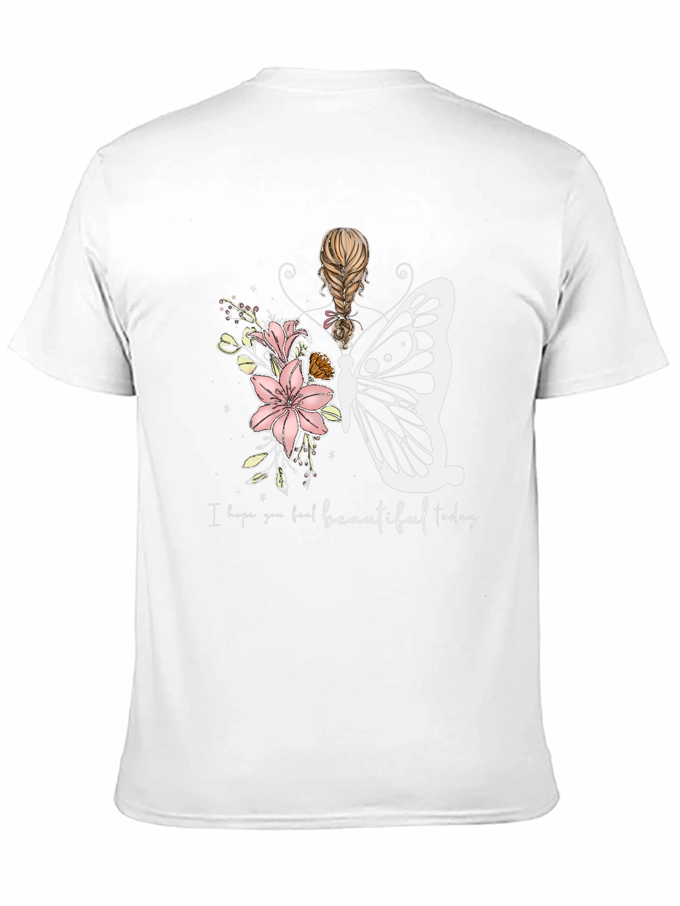 Floral Butterfly Graphic T-Shirt - Feel Beautiful
