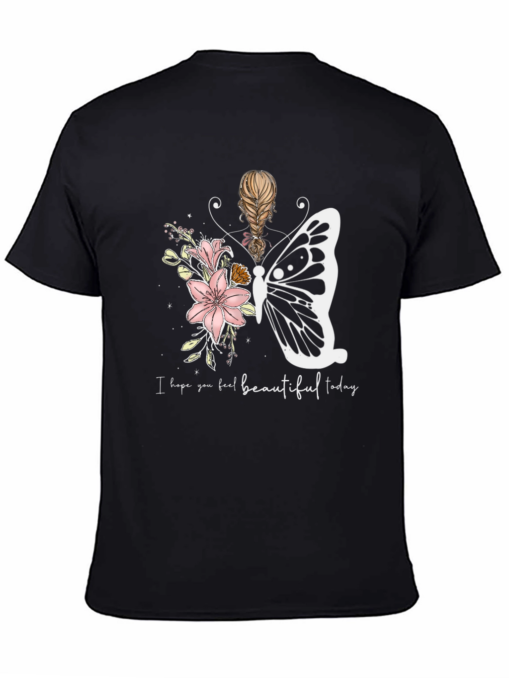 Floral Butterfly Graphic T-Shirt - Feel Beautiful