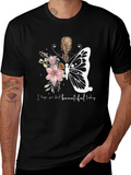 Floral Butterfly Graphic T-Shirt - Feel Beautiful