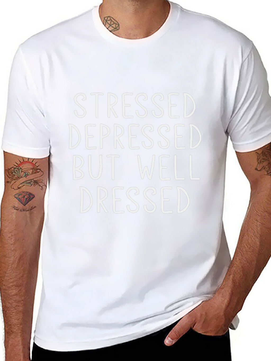 Stressed Depressed Well Dressed Graphic Tee