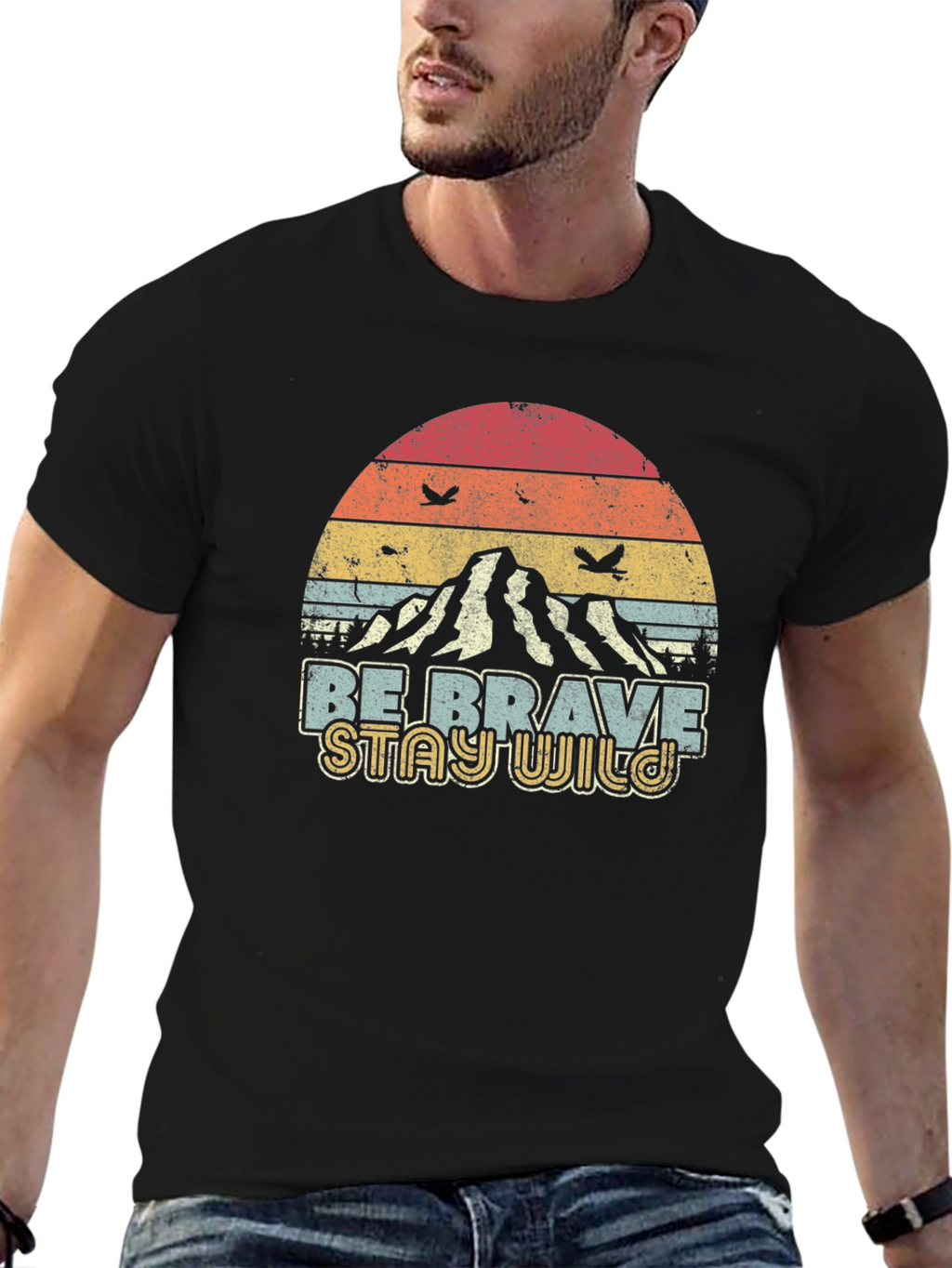 Retro Be Brave Stay Wild Graphic Tee